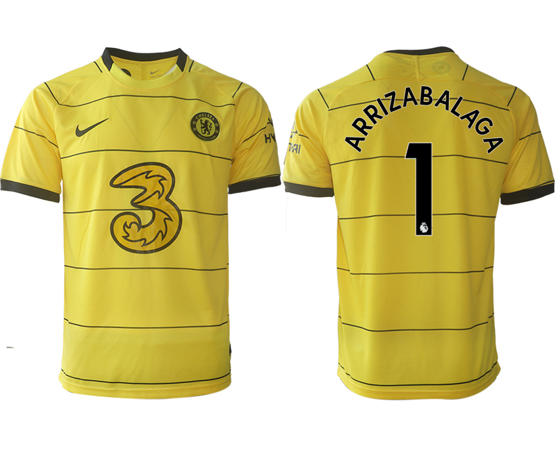 Men 2021-2022 Club Chelsea away aaa version yellow #1 Soccer Jersey